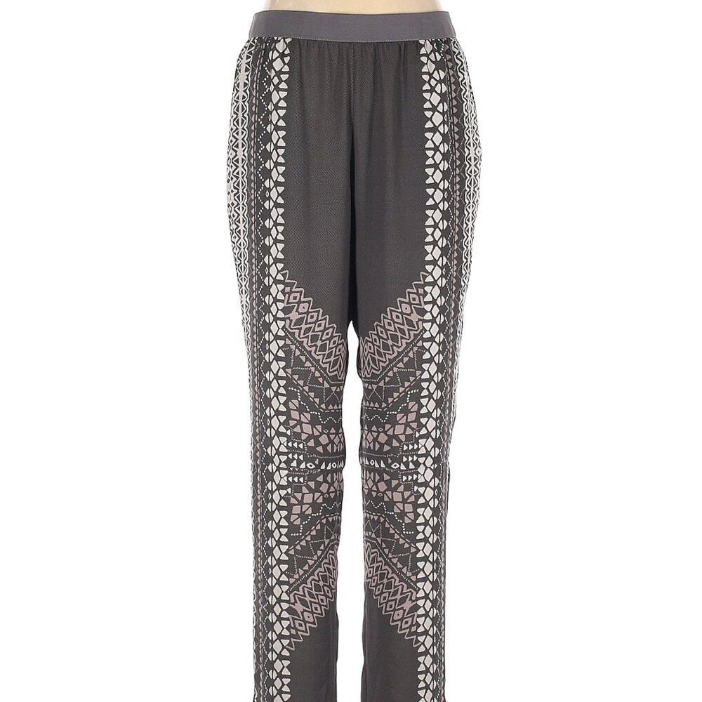 NWOT BCBGMAXAZRIA grey & light pink pull on causal pants, size Medium